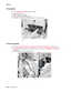 Page 260
4-44Service Manual
5060-4
xx   
ITU assembly
Go to “ITU assembly” on page 7-22  for part number.
1.Open the front cover.
2.Remove the toner cartridges.
3.Open the MPF to the lowest position.
4.Raise the ITU release lever (A) and slide the ITU from the printer.
ITU drive assembly
Go to “ITU drive assembly with motor and waste toner full switch” on page 7-41  for part number.
1.Remove the black cartridge drive assembly. See the removal for the “Cartridge drive assembly” on 
page 4-30 . 
2.Disconnect the...