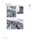 Page 2944-72Service Manual 5026  
Go Back Previous
Next
Torsion spring removal
1.
Remove all the toner cartridges.
2.Remove the screw (A) and the spring cap (B) of the appropriate contact spring.
3.Press the lower half (C, D) of the springs, and remove the springs.
B A
D C 