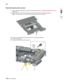 Page 4184-196Service Manual 5026  
Go Back Previous
Next
Feed with bushing roller removal
1.Remove the high-capacity input tray (HCIT) top plate assembly. See “Top plate assembly removal” on 
page 4-204.
2.Remove the four screws (A) securing the pass thru sensor bracket to the top plate assembly.
Note:  The bushing may come off when removing the pass thru sensor bracket.
3.Remove the screw (B) securing the 46T gear (C) to the top plate assembly.
4.Remove the 46T gear.
5.Snap loose the feed roller (D), and...