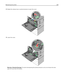 Page 2382Rotate the release lever counterclockwise to open the cover.
3Lower the cover.
Warning—Potential Damage: To avoid overexposing the photoconductor unit, do not leave the door
open for more than 10 minutes. Maintaining the printer238 