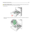 Page 62CAUTION—POTENTIAL INJURY: To reduce the risk of equipment instability, load each paper drawer or
tray separately. Keep all other drawers or trays closed until needed.
1Pull the tray out.
Notice the size indicators at the bottom of the tray. Use these indicators to help position the length and
width guides.
Loading paper and specialty media 62 