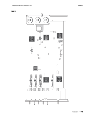 Page 281Locations5-15
Lexmark confidential until announce7525xxx
HVPS 