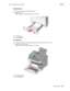 Page 163Diagnostic aids3-41
Lexmark confidential until announce7525xxx
200 paper jams
1.
Remove the standard 250-sheet tray (tray 1).
2.Remove the jam.
Note:  Make sure all paper fragments are removed.
3.Inser t the tray.
4.press Select ().
201 paper jam
1.
Grasp the front door at the side handholds, and then pull it toward you to open it.
2.Remove the jammed paper.
Note:  Make sure all paper fragments are removed.
3.Close the top door.
4.press Select ().
3DEF6MNO9WXYZ#2ABC5JKL8TUV01@!
.GHI4PQRS7* 