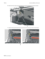 Page 2104-26Service Manual 7525xxxLexmark confidential until announce
6.Disconnect the two springs (A) from the side frames, leaving them attached to the ITU at the moment.
7.Rotate the left spring (B) and pivot the cam away from the ITU so the spring is held out of the ITU path. 