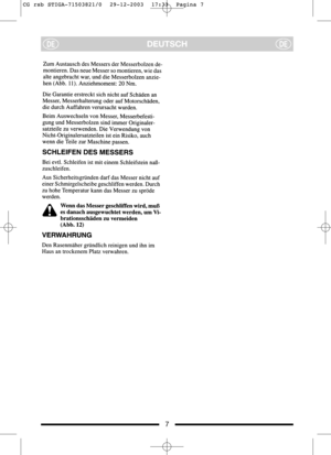 Page 87
DEUTSCHDEDE
CG rsb STIGA-71503821/0  29-12-2003  17:33  Pagina 7  