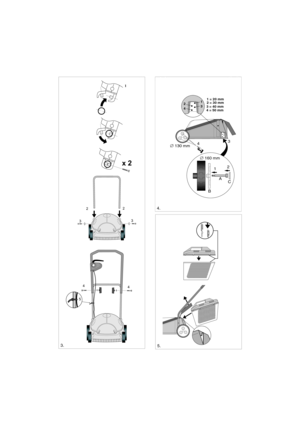 Page 6
SVENSKAS
4.
1
3
2
43 = 40 mm
4 = 50 mm 2 = 30 mm 1 = 20 mm
3
4
∅  130 mm
∅ 160 mm
A
B C
1
2
5.3.
x 2
1
2
3 3
2
4
4
5 