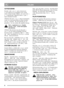 Page 88
POLSKIPL
CZYSZCZENIE
Kosiark nale y czy ci po ka dorazowym
u yciu. Dotyczy to szczególnie wewn trznej
strony osony kosiarki. Opuka do czysta wod z
w a ogrodowego. Zapewni to du sz prac i
lepsze dziaanie kosiarki.
UWAGA! Nie nale y czy ci silnym strumieniem
wody. Je li trawa przyscha do osony kosiarki,
mo na j zeskroba . W razie potrzeby mo na
pomalowa wn trze osony, aby zapobiec korozji.
Nale y regularnie czy ci tumik,
usuwaj c traw , brud i atwopalne
zabrudzenia.
UWAGA! Raz lub dwa razy do roku nale...