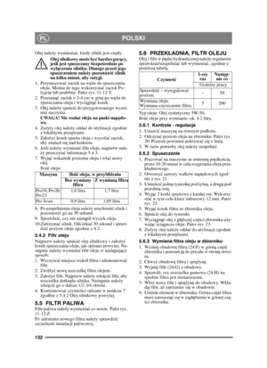 Page 132132
POLSKIPL
Olej należy wymienia ć, kiedy silnik jest ciepy.
Olej silnikowy mo że by ć bardzo gor ący, 
je śli jest spuszczany bezpo średnio po 
wy łą czeniu silnika. Dlatego przed jego 
spuszczeniem nale ży pozostawić  silnik 
na kilka minut, aby ostyg ł.
1. Przymocowa ć zacisk na w ężu do spuszczania 
oleju. Mo żna do tego wykorzysta ć zacisk Po-
lygrip lub podobny. Patrz rys. 11-12:Y.
2. Przesun ąć zacisk o 3-4 cm w gór ę po w ężu do 
spuszczania oleju i wyci ągn ąć korek.
3. Olej nale ży spuś cić do...