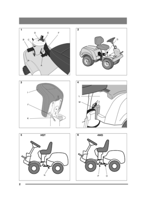 Page 22
A
B C
DEF
I
J
K
HST
N
G
L
M
4WD
OP
1
3 5 2
4 6 