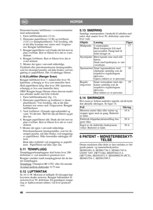 Page 4646
NORSKNO
Demonter/monter luftfiltrene i overensstemmelse 
med nedenstående.
1. Fjern luftfilterdekselet (12:A). 
2. Demonter papirfilteret (12:B) og forfilteret (12:C) (= skumplastfilteret). Vær forsiktig, slik 
at det ikke kommer noe smuss ned i forgasse-
ren. Rengjør luftfilterhuset.
3. Rengjør papirfilteret ved å banke det lett mot en  plan overflate. Bytt ut filteret hvis det er svært 
skittent.
4. Rengjør forfilteret. Bytt ut filteret hvis det er  svært skittent.
5. Monter det igjen i omvendt...