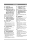 Page 137137
SLOVENSKOSL
5.8 AKUMULATOR
Akumulatorja nikdar preveč ne 
napolnite. To lahko poškoduje 
akumulator.
Kontakti akumulatorja ne smejo 
nikdar priti v kratki stik. Nastale iskre 
lahko zanetijo požar. Ne nosite 
kovinskega nakita, ki lahko pride v stik 
z akumulatorskimi poli.
Č e se poškoduje ohišje akumulatorja, 
njegov pokrov ali njegova pola ali č e 
pride do prepletanja s trakom, ki 
prekriva celice, je treba akumulator 
zamenjati.
Akumulator je zaprt akumulator z nominalno 
napetostjo 12 V. Teko...