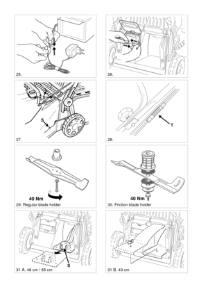 Page 5SVENSKA S
S
S
26.
29. Regular blade holder
28.
31 A. 48 cm / 55 cm
30. Friction blade holder
25.
27.
40 Nm
S
31 B. 43 cm
T
40 Nm 