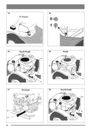 Page 44
10 Ampere
Pro16 Pro20
Y
Y Z
Pro Svan
0
1
Pro25
B
Y
Z
Pro16 Pro20
13
15 17 14
16 18 