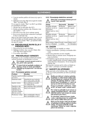 Page 143143
SLOVENSKOSL
4. Vstavite merilno paličico do konca in jo spet iz-
vlecite.
5. Od čitajte raven olja. Olje mora segati do oznake 
Max, kot kaže slika 9.
Č e ne sega do oznake Max na sliki 9, ga dolijte 
po naslednjem postopku:
1. Odvijte  čep za nalivanje olja (9:C).
2. Dolijte potrebno koli čino olja. Primerne vrste 
olja najdete v “5.4”.
3. Preverite raven olja, kot je opisano zgoraj.
4. Ko je raven olja pravilna, namestite in pritegni- te čep za nalivanje olja.
Olje ne sme nikoli segati nad oznako...