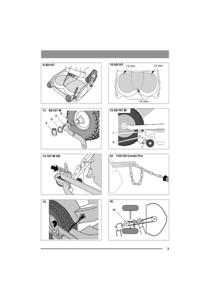 Page 33
92/107 M
ABDB
10 mm13 mm
13 mm
J
K
L
110/125 Combi Pro
M
11
13 107 M HD
159 92/107
12 92/107 M
14  
1610 92/107 