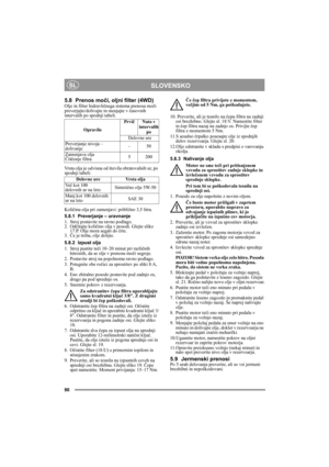 Page 1490
SLOVENSKOSL
5.8 Prenos moči, oljni filter (4WD)Olje in filter hidravličnega sistema prenosa moči 
preverjajte/dolivajte in menjajte v časovnih 
intervalih po spodnji tabeli.
Vrsta olja je odvisna od števila obratovalnih ur, po 
spodnji tabeli:
Količina olja pri zamenjavi: približno 3,5 litra.
5.8.1 Preverjanje – uravnanje
1. Stroj postavite na ravno podlago.
2. Odčitajte količino olja v posodi. Glejte sliko 
17:P. Olje mora segati do črte. 
3.Če je treba, olje dolijte.
5.8.2 Izpust olja
1. Stroj...