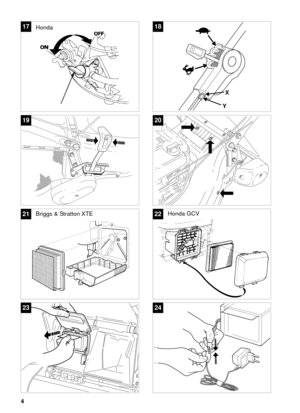 Page 44
SVENSKA S
Honda GCVBriggs & Stratton XTE
YX
Honda1718
2019
2122
2423 