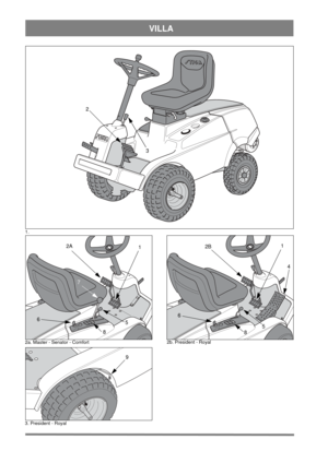 Page 2VILLA
1.
3 2
1
6
5
8 72A
1.
2a. Master - Senator - Comfort
1
4
6
5
82B
2b. President - RoyalV-R-REGL
9
3. President - Royal 