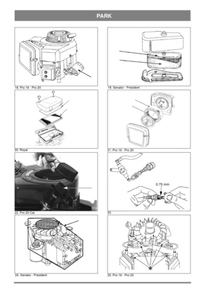 Page 5PARK
0.75 mm
18. Pro 16 - Pro 2019. Senator - President
20. Royal
21. Pro 16 - Pro 20
22. Pro 20 Cat23.
24. Senator - President
25.Pro16-Pro20 