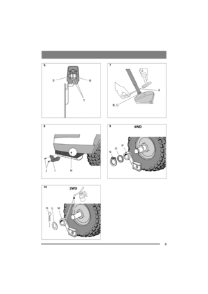 Page 33
R
T  S 
H I J
2WD
KL M
A
B, C
O
NP
4WD
6
8
107
9 
