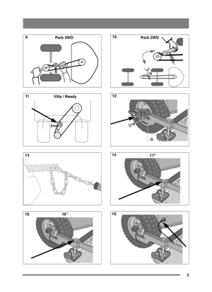 Page 33
Park 4WD
Villa / Ready
16”
Park 2WD
17”
11
13
15 9 
12
14
16 10  