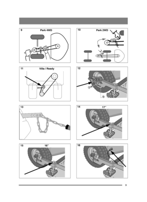Page 33
Park 4WD
Villa / Ready
16”
Park 2WD
17”
11
13
15 9 
12
14
16 10  