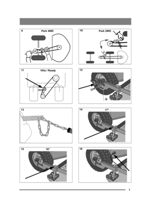 Page 33
Park 4WD
Villa / Ready
16”
Park 2WD
17”
11
13
15 9 
12
14
16 10  
