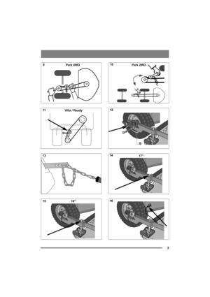 Page 33
Park 4WD
Villa / Ready
16”
Park 2WD
17”
11
13
15 9 
12
14
16 10  