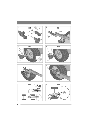 Page 22
x2A
B
C
2WD
G
C
FG
2WD
x2
DE
B
4WD
FG
C
A
4WD
3
5 
71
4
6 
82 