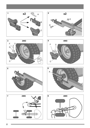 Page 22
x2A
B
C
2WD
G
C
FG
2WD
x2
DE
B
4WD
FG
C
A
4WD
3
5 
71
4
6 
82 