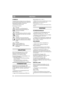 Page 1616
DEUTSCHDE
SYMBOLE
Folgende Symbole befinden sich an der Maschine, 
um den Bediener darauf hinzuweisen, daß bei der 
Benutzung der Maschine Vorsicht und 
Aufmerksamkeit geboten sind.
Bedeutung der Symbole:
Warnung!
Lesen Sie vor der Benutzung der 
Maschine Bedienungsanleitung und 
Sicherheitsvorschriften.
Warnung!
Wenn die Maschine in Betrieb ist, dürfen 
weder Hände noch Füße unter die Haube 
gelangen.
Warnung!
Achten Sie auf herausgeschleuderte 
Gegenstände. Stellen Sie sicher, daß sich 
niemand im...