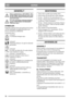 Page 1818
NORSKNO
GENERELT
Dette symbolet betyr ADVARSEL. Hvis 
du ikke følger instruksjonene nøye, kan 
det føre til alvorlig personskade og/eller 
materiell skade.
Før start må denne bruksanvisningen 
og dess SIKKERHETSFORSKRIF-
TER leses nøye.
SYMBOLER
Følgende symboler finnes på maskinen for å minne 
om den forsiktighet og oppmerksomhet som 
kreves ved bruk og vedlikehold.
Symbolene betyr:
Advarsel!
Les bruksanvisningen nøye.
Advarsel!
Hold borte tilskuere. Se opp for utkastede 
gjenstander.
Advarsel!
Før...