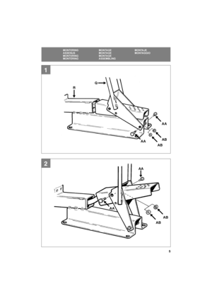 Page 55
SVENSKASE
MONTERING MONTAGE MONTAJE
ASSENUS MONTAGE MONTAGGIO
MONTERING MONTAGE
MONTERING ASSEMBLING
RQ
ABAB
AAAA
1
2
AB
AB
AA
AA 