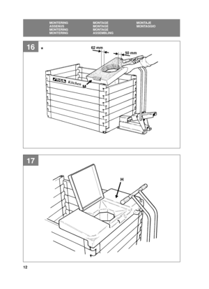 Page 1212
SE
MONTERING MONTAGE MONTAJE
ASSENUS MONTAGE MONTAGGIO
MONTERING MONTAGE
MONTERING ASSEMBLING
17
16
H
62 mm
50 mm
M
* 