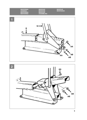 Page 55
SVENSKASE
MONTERING MONTAGE MONTAJE
ASSENUS MONTAGE MONTAGGIO
MONTERING MONTAGE
MONTERING ASSEMBLING
RQ
ABAB
AAAA
1
2
AB
AB
AA
AA 