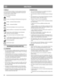 Page 5454
DEUTSCHDE
SYMBOLE 
An der Schneefräse befinden sich die folgenden Symbole,
die an die bei der Anwendung erforderliche Vorsicht und
Aufmerksamkeit erinnern sollen.
Sie haben folgende Bedeutung:
Warnung.
Vor der Anwendung die Gebrauchsanweisung lesen.
Gefahr - rotierende Schneeschraube.
Gefahr - rotierende Gebläse.
Nicht mit den Händen in den Auswurf fassen.
Hände und Füße von rotierenden Teilen fernhalten.
Darauf achten, daß Unbefugte einen Sicherheit-
sabstand vom Gerät einhalten.
Den Auswurf niemals...