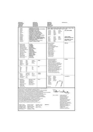 Page 47STOP
CERTIFIKAT
SERTIFIKAATTI
TYPEATTEST
SERTIFIKAT
ZERTIFIKATCERTIFICAT
CERTIFICAAT
CERTIFICATE
CERTIFICADO
CERTIFICATOCERTIFIKÁT
CERTYFIKAT
CERTIFIKÁT
BIZONYÍTVÁNY
SERTIFIKÂTSSERTIFIKATAS
Denna produkt är i överensstämmelse med specifikationerna i direktiv 84/538/EEC.
Tämä tuote on direktiivin 84/538/EEC määritysten mukainen.
Dette produkt er i overensstemmelse med specifikationerne i Direktiv 84/538/EØF.
Dette produktet er i samsvar med spesifikasjone i Direktiv 84/538/EØF.
Dieses Produkt steht in...