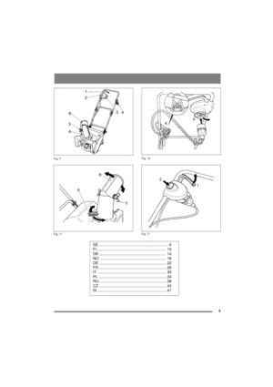 Page 55
Fig. 9
Fig. 11
Fig. 10
Fig. 12
SE ................................................................ 6
FI................................................................ 10
DK .............................................................. 14
NO ............................................................. 18
DE .............................................................. 22
FR .............................................................. 26...