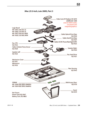 Page 219iMac (21.5-inch, Late 2009) Views — Exploded Views 219 2010-11-18
iMac (21.5-inch, Late 2009), Part 3  