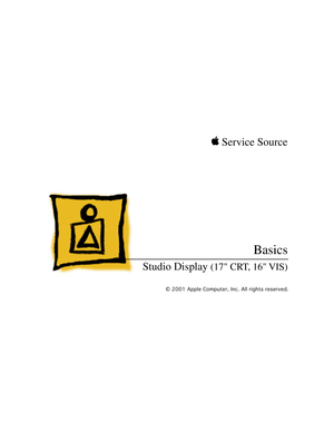 Page 2 
 Service Source  
K
 
© 2001 Apple Computer, Inc. All rights reserved.
 
Basics
 
Studio Display 
 
(17 CRT, 16 VIS) 