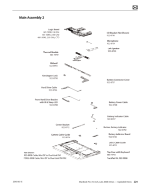 Page 224MacBook Pro (15-inch, Late 2008) Views — Exploded Views 224 2010-06-15
Main Assembly 2  