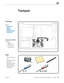 Page 194MacBook Pro (15-inch, Mid 2009) Take Apart — Trackpad 194 2010-12-15
First Steps
Remove:
• Bottom case
• Battery
• Right fan
• LVDS cable guide
• Logic board
Trackpad Kit 922-9035 
includes:
• trackpad
• 8 flexure screws
• 1 T6 set screw
• 2 metal flexures
Tools
• ESD wrist strap and 
mat
• Sticky (Post-It) notes
• Black stick
• Magnetized Phillips 
#000 screwdriver
• Magnetized Torx T6 
screwdriver
Trackpad  