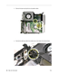 Page 87
84 -  Mac mini Take Apart
 Fan
4. Remove the tape securing the fan and speaker cables.
4. Free the fan cable (top cable) from another clip on the inside of the internal frame. 