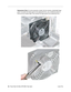 Page 4240 - Power Mac G4 (Mirror/FW 800) Take Apart
 Lower Fan Replacement Note: On some production models, the fan includes a detachable ﬁnger 
guard. To transfer the ﬁnger guard to the replacement fan, use a needlenose pliers to 
remove the four plastic pegs. Then transfer the ﬁnger guard to the replacement fan. 