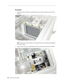 Page 75
80 Power Mac G5 Take Apart

Procedure
Tilt the processor inlet frame to the left and then up to unlatch the plastic piece from the 
heatsink.  
Note: The processor in this procedure is secured by eight screws requiring a long-handled 
2.5 mm hex wrench. 
Loosen the four hex screws marked below, but do not remove them from their standoffs.
1.
2. 