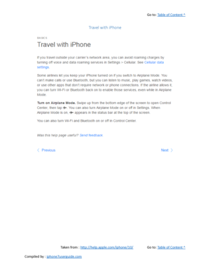 Page 113Go to:  Table of Content ^
Travel with iPhone
Taken from :  http://help.apple.com/iphone/10/ Go to:  Table of Content ^
Compiled by :  iphone7userguide.com  