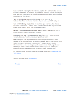 Page 141Go to:  Table of Content ^
Taken from :  http://help.apple.com/iphone/10/ Go to:  Table of Content ^
Compiled by :  iphone7userguide.com  