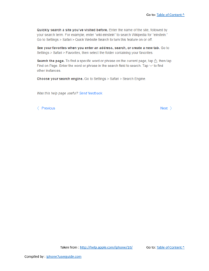 Page 157Go to:  Table of Content ^
Taken from :  http://help.apple.com/iphone/10/ Go to:  Table of Content ^
Compiled by :  iphone7userguide.com  