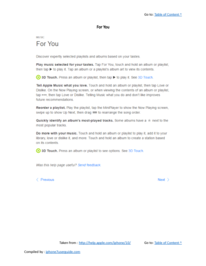 Page 200Go to:  Table of Content ^
For You
Taken from :  http://help.apple.com/iphone/10/ Go to:  Table of Content ^
Compiled by :  iphone7userguide.com  