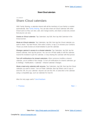 Page 228Go to:  Table of Content ^
Share iCloud calendars
Taken from :  http://help.apple.com/iphone/10/ Go to:  Table of Content ^
Compiled by :  iphone7userguide.com  